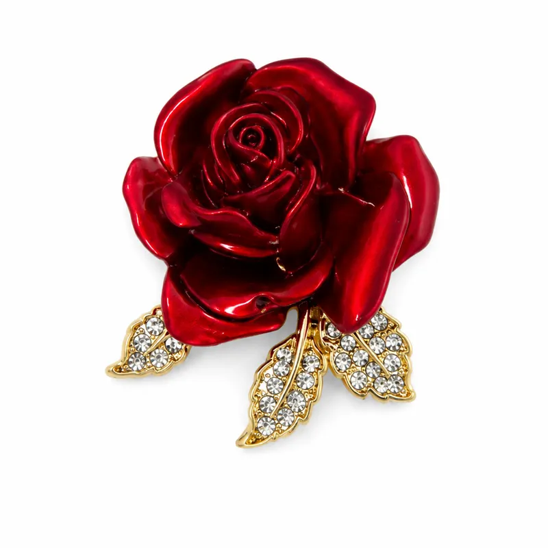 The Classic Red Rose Brooch