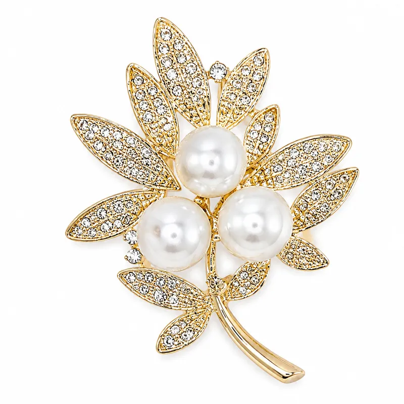 The Classic Leaf and Pearl Brooch