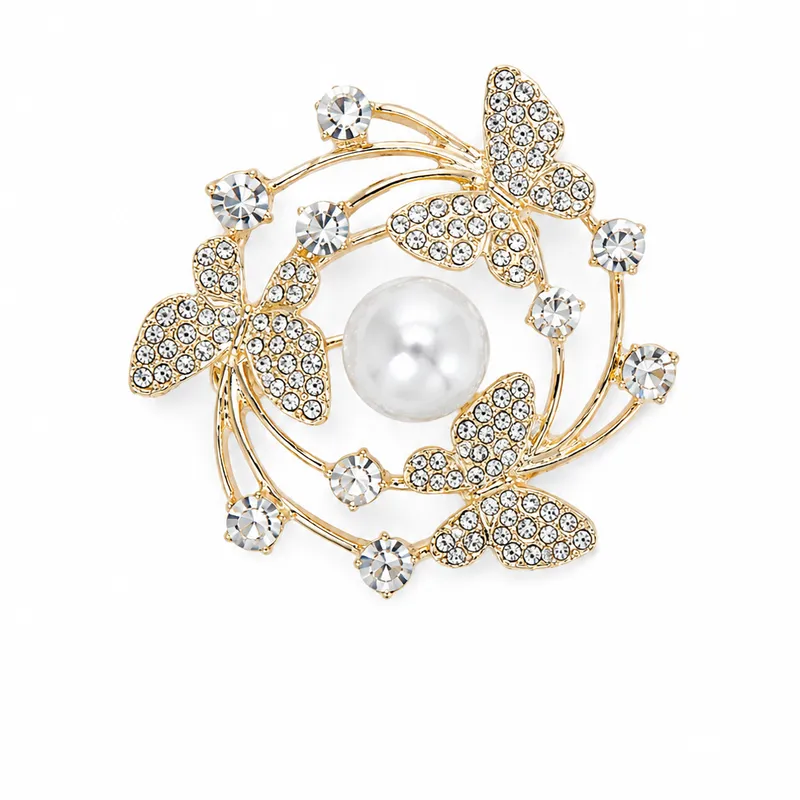 The Classic Butterflies and Pearl Brooch