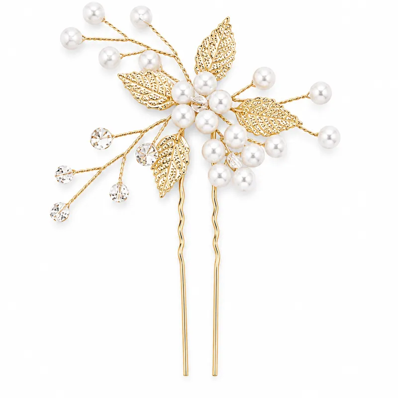 Gold Filigree Leaves Hair Pin